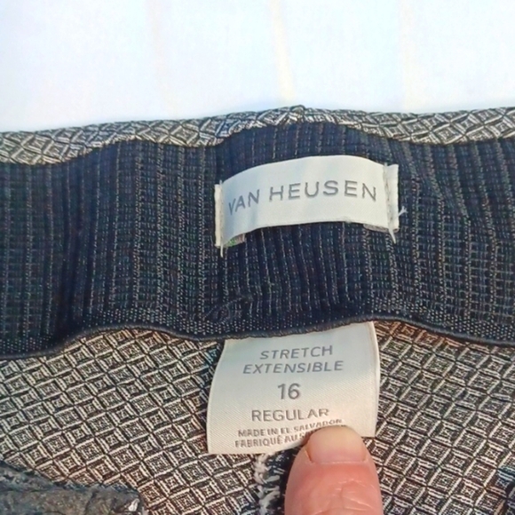 Vanhuesen  & White  Black Casual Pants Sz 16 Stretch - Picture 4 of 8